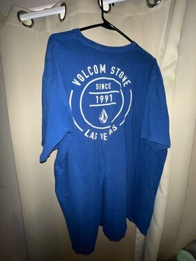 Volcom Las Vegas Nevada Short Sleeve Cotton T-Shirt blue white  men’s size XXL